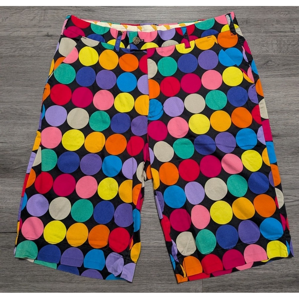 Loudmouth Men's Multicolor Polka Dot Balls Stretch Cotton Golf Shorts Size 34x11